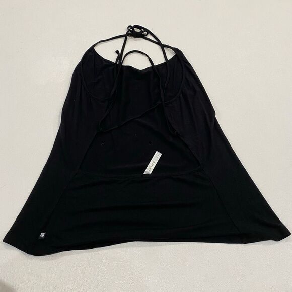 Fabletics Black Halter Tank Top XL | Strappy Back Athleisure Workout Top - Picture 2 of 4